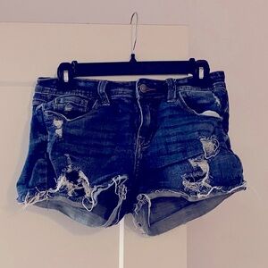 Classic Distressed Blue Jean Shorts